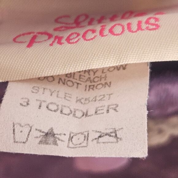 VTG 90s Little Precious Purple Velvet Fit & Flare Dress, size 3T - Picture 6 of 6